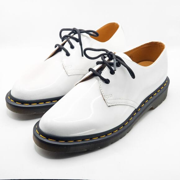 Dr. Martens White Glossy Oxford Shoes Size 9 Mod Punk Minimalist Streetstyle - Picture 2 of 7